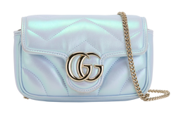 Mini GG Marmont Shoulder Bag, Leather, Pink/Blue, 0416, S/DB/B, 3*
